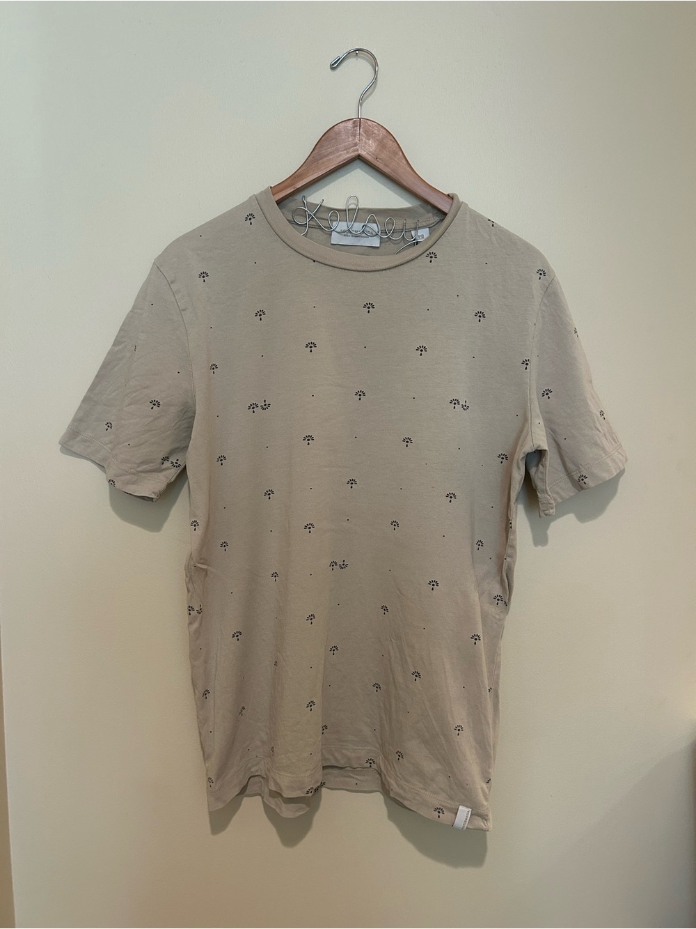 Scotch & Soda Amsterdam Beige Micro Print Tee Shirt Men’s Size Medium